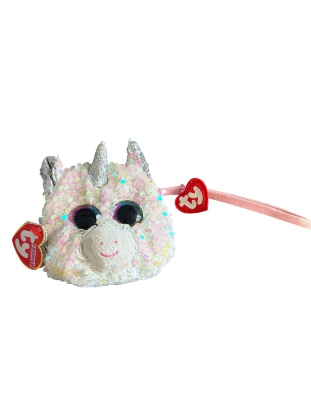 Ty Fashion Diamond Unicorn Sequin Wristlet Bag Rainbow Lining Glitter Accent NWT